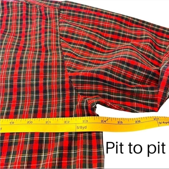 Tabi International Single Needle Stitched Plaid Button Up Shirt with Velvet - Picture 4 of 12